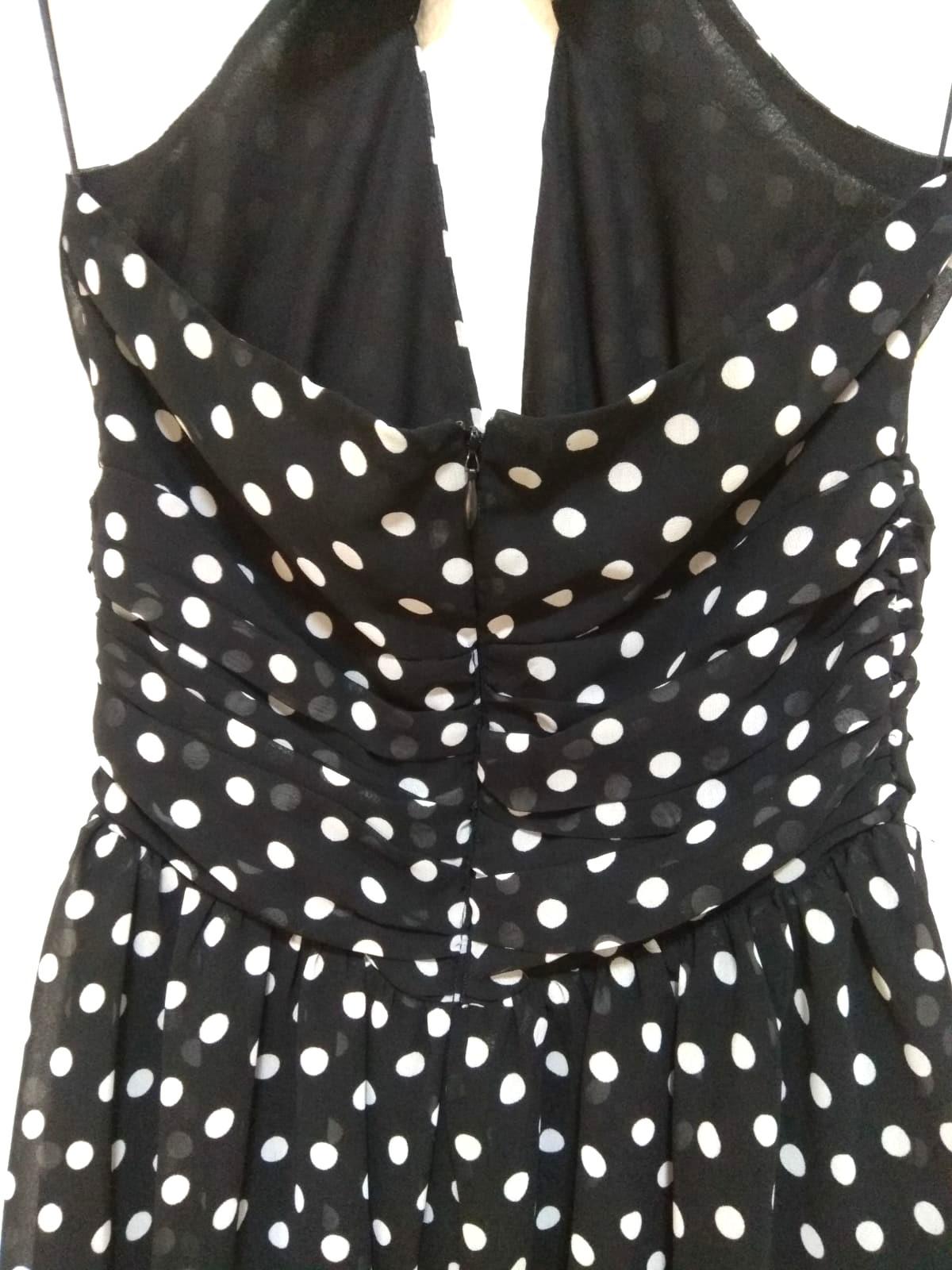 White and black polka dot dress topshop top