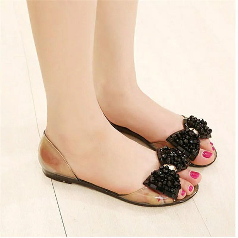 ladies bow sandals