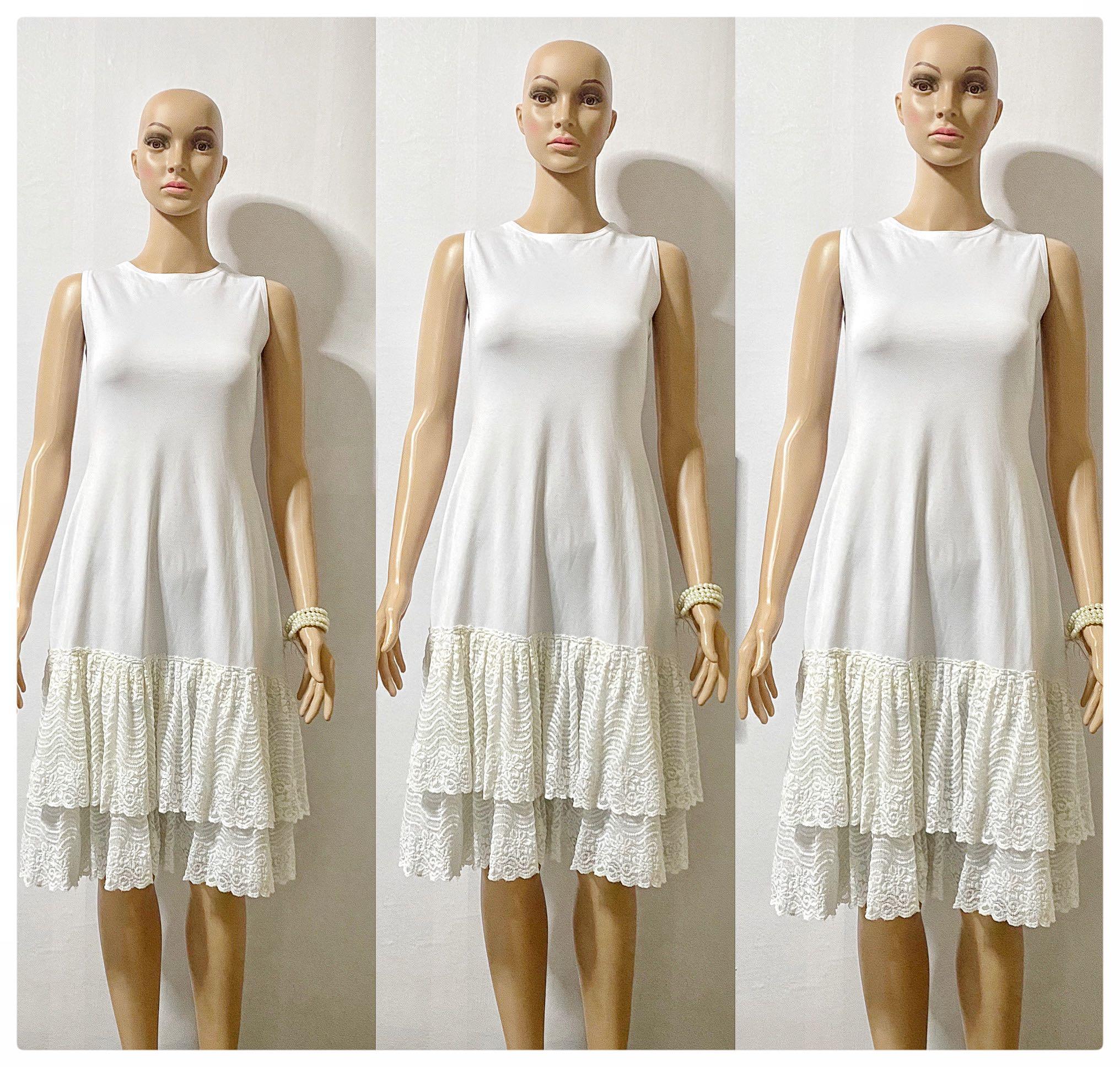 white dress with flowers on the bottom