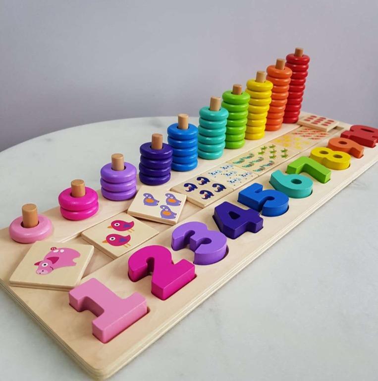 wooden stack and count