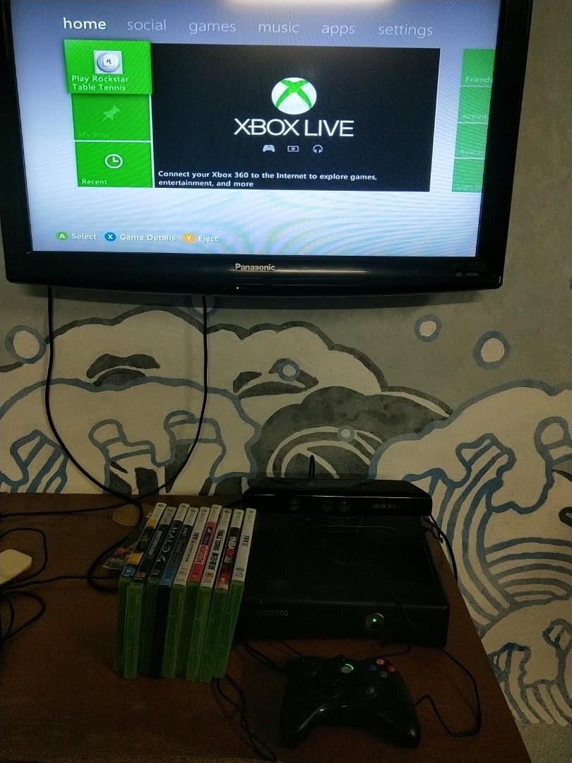 Xbox 360 + Kinect + Controller + 10 Games, Toys & Games, Video Gaming, Consoles on Carousell