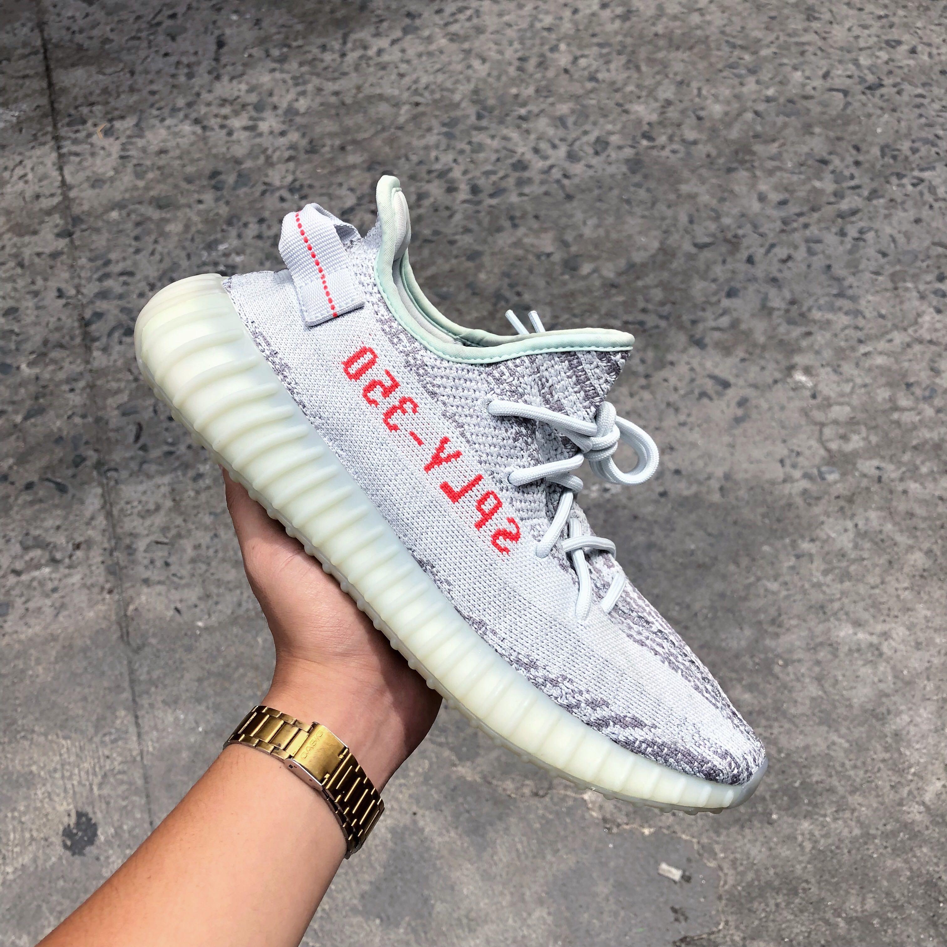 yeezys v2 blue tint