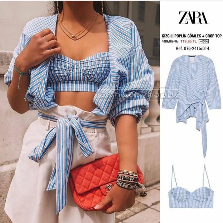 Zara shirt and bralette clearance