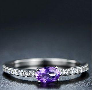 18K White Gold 3CT Amethyst Ring
