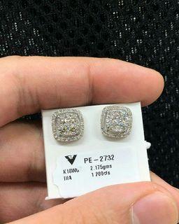 18k White Gold Diamond Earring