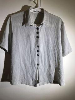 米灰色條紋襯衫