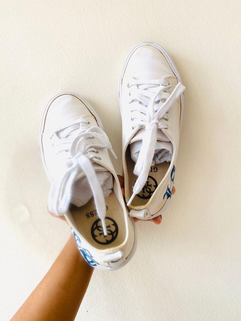 Authentic Guess Womens LA Vibes White Sneakers Comfort Shoes Converse
