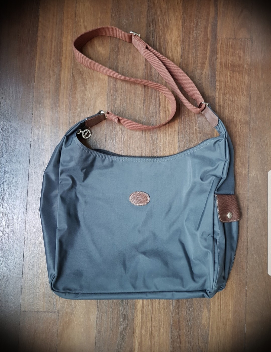 Longchamp Le Pliage Hobo Bag in Grey