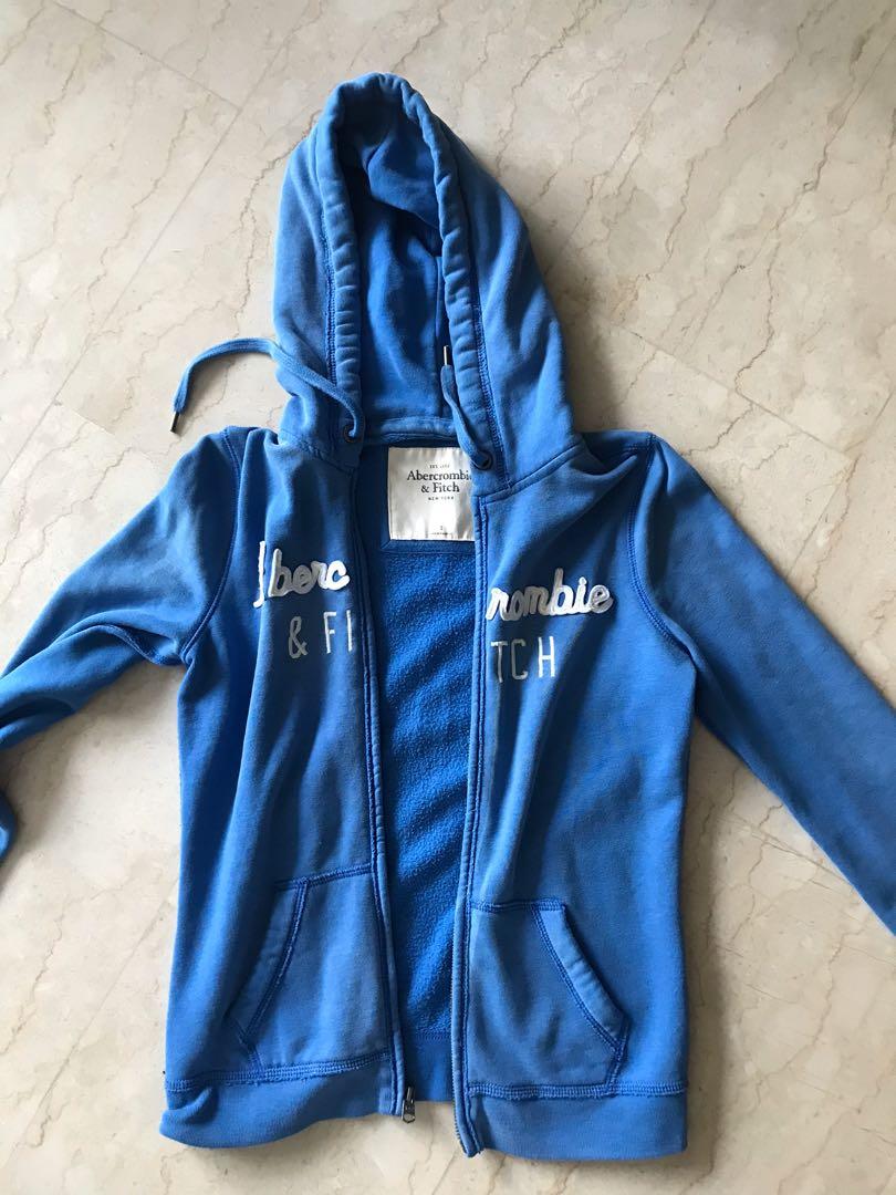 abercrombie and fitch blue hoodie