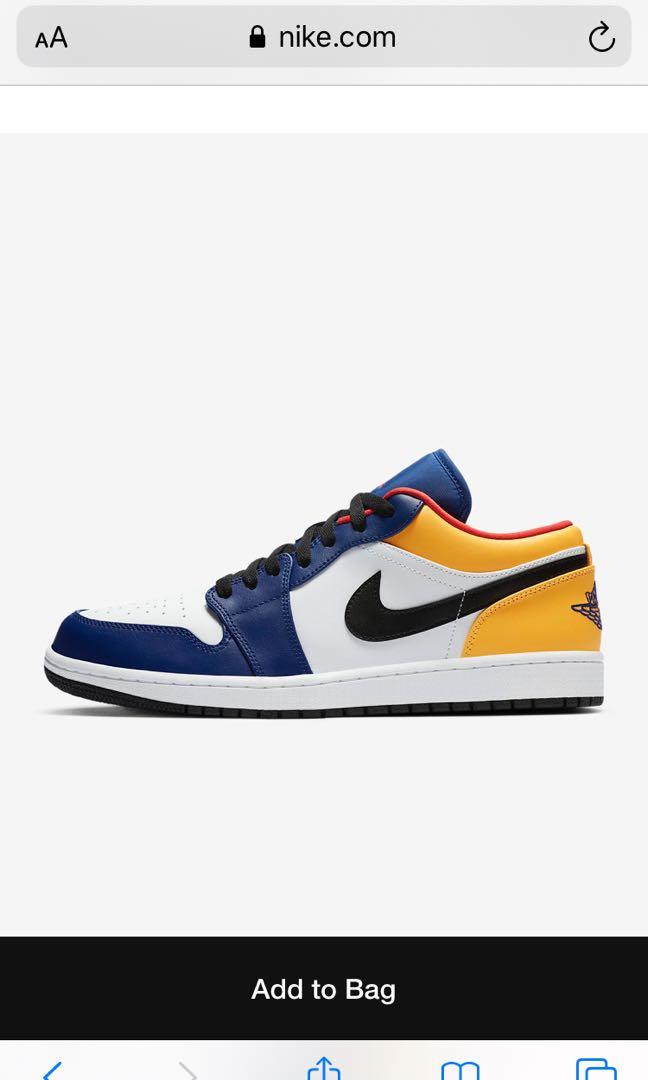 Air Jordan 1 Low Royal Yellow Blue Yellow Orange Men s Fashion