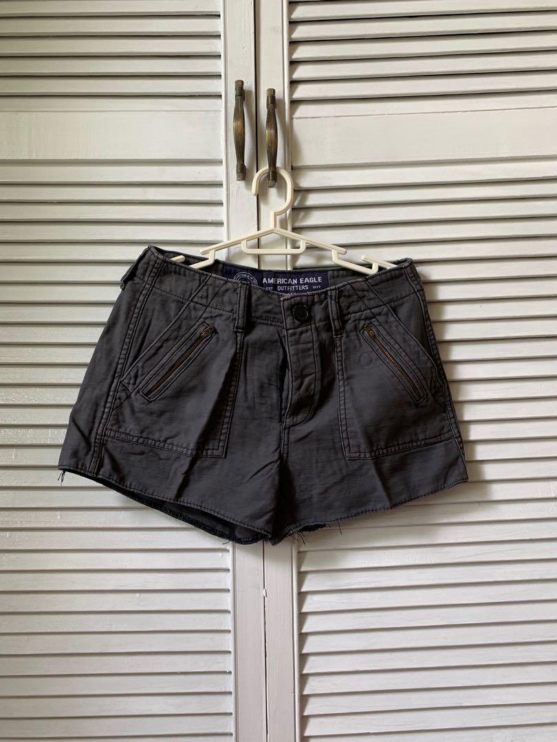 dark grey jean shorts