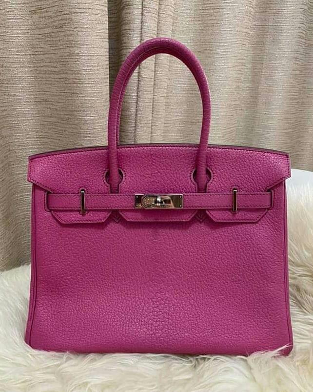 Authentic Hermes Birkin 30 Chevre Leather Fushia Pink in Pall HW Stamp ...