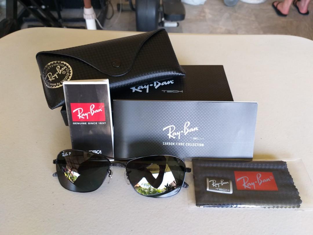 Authentic Polarized Ray Ban Carbon Fiber Collection Sunglasses Men S Fashion Watches Accessories Sunglasses Eyewear On Carousell
