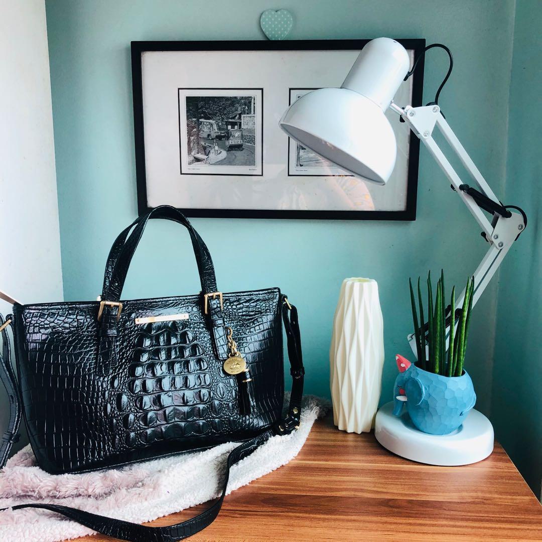 brahmin crocodile leather bag