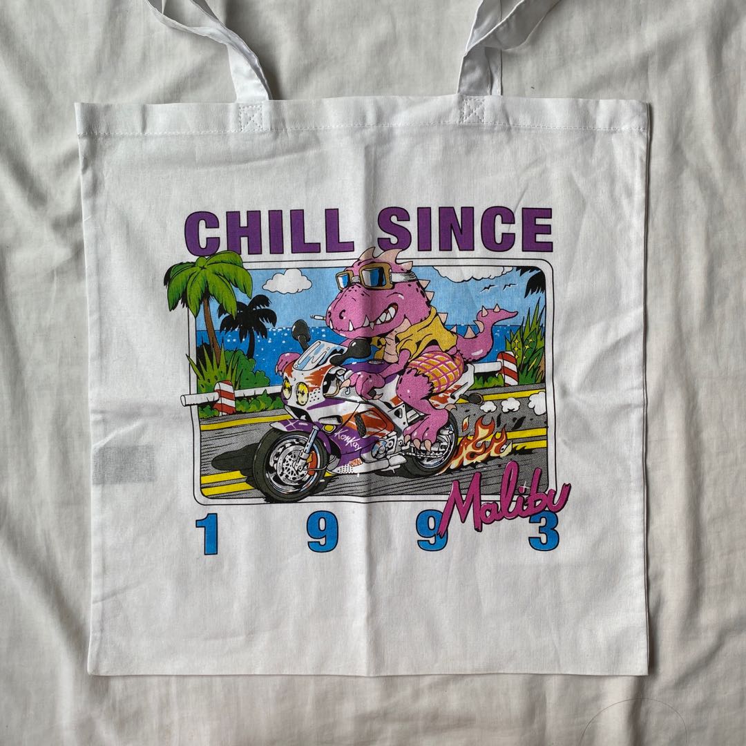 Brandy Melville “Chill Since” Tote Bag, Women's Fashion, Bags & Wallets