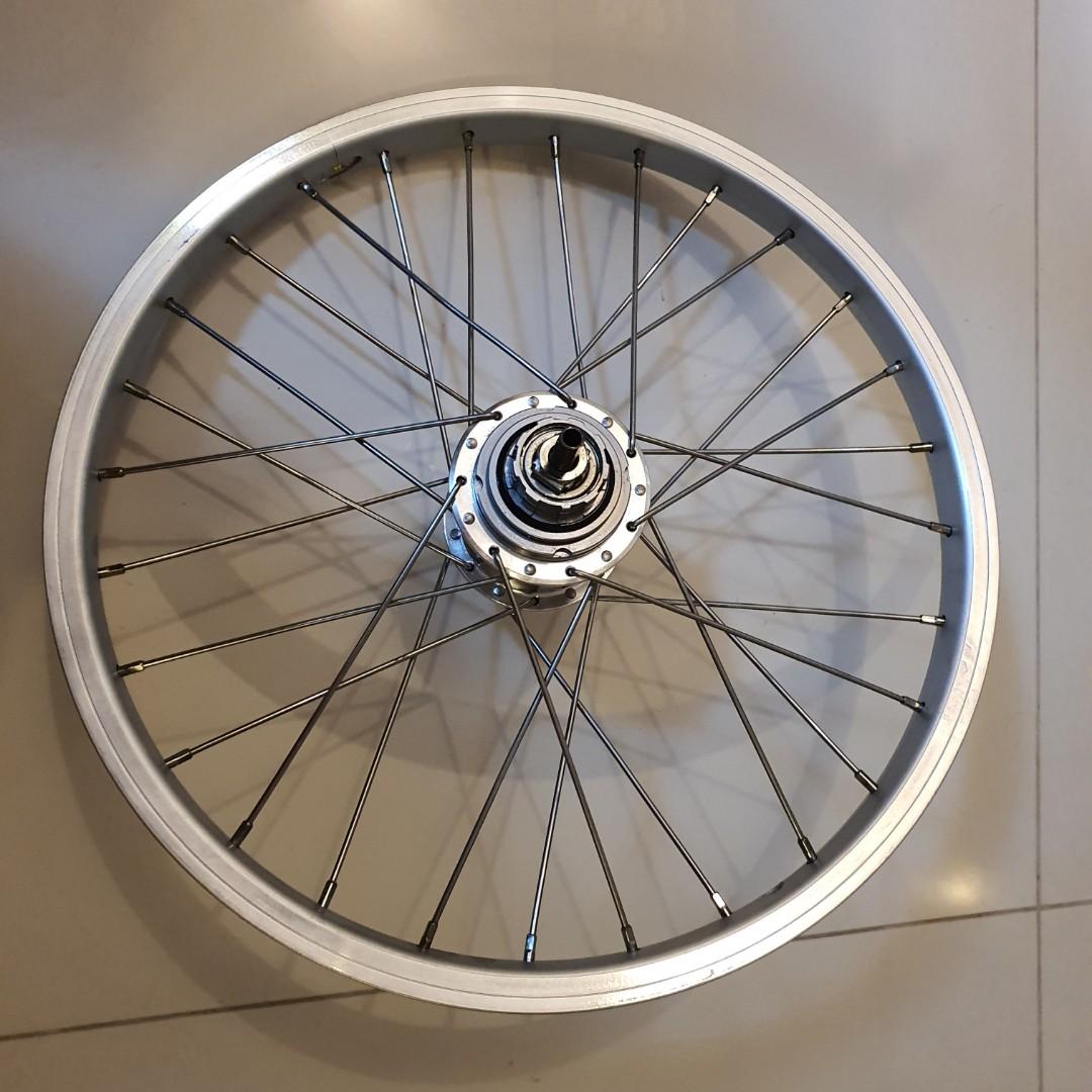 Brompton 6 speed rear wheel with wide range Sturmey Archer hub, Sports