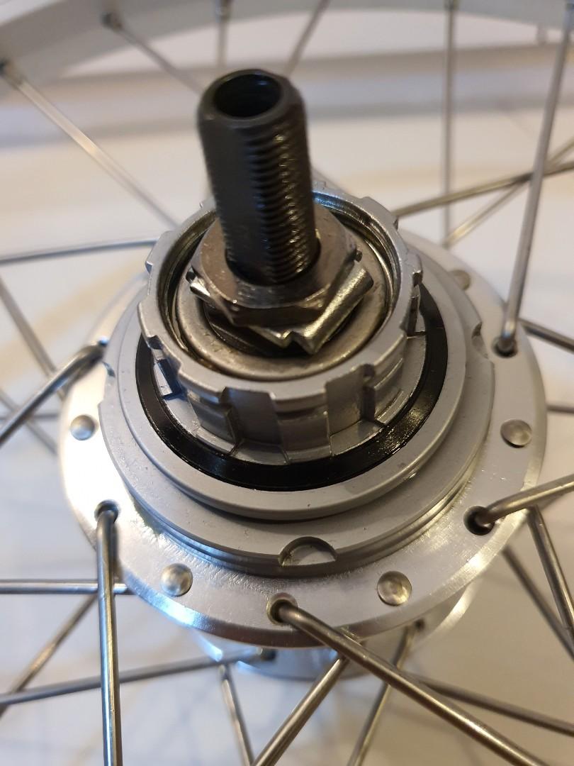 Brompton 6 speed rear wheel with wide range Sturmey Archer hub, Sports ...