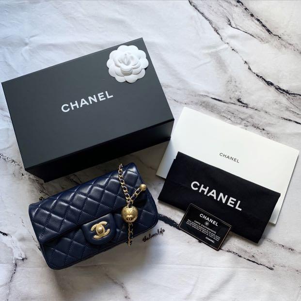 chanel gold ball bag