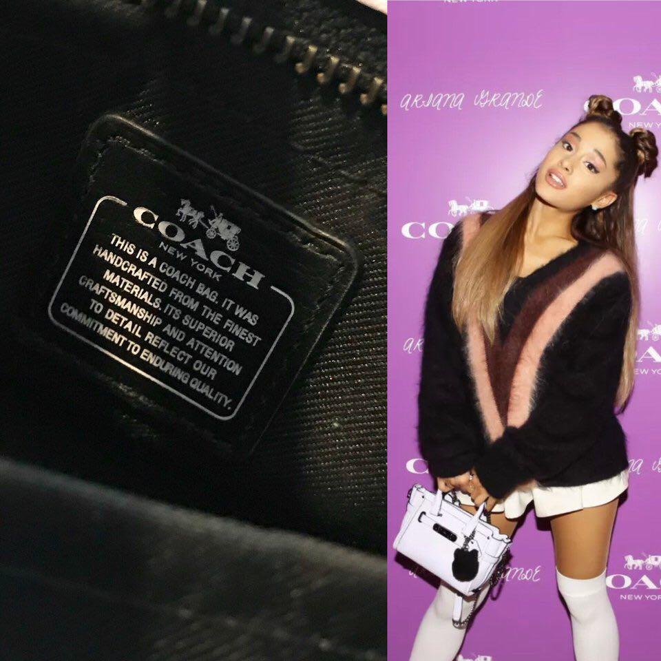 Coach on X: .@ArianaGrande rocks her personalized Swagger bag with fans  while visiting our Shinjuku store. #CoachXAriana  / X
