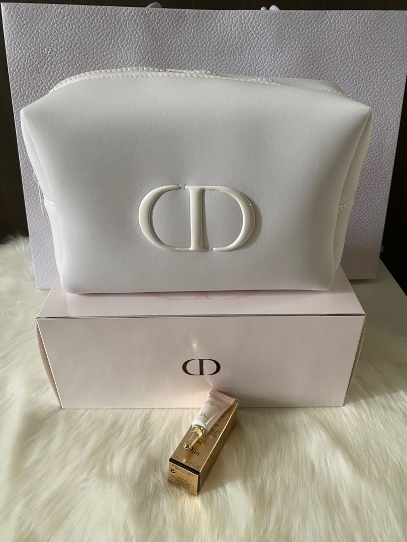 White dior cheap makeup bag