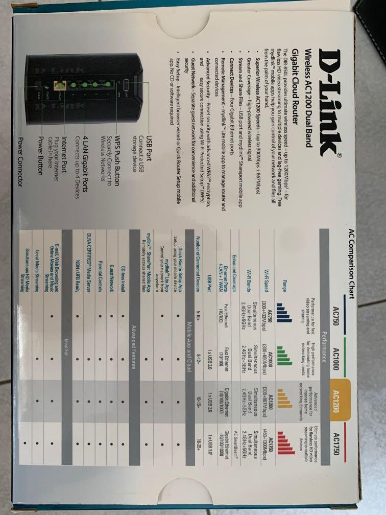 Dlink 5g Router Rm200 D-Link Wireless AC1200 Dual Band Cloud Router, Computers & Tech, Parts ...