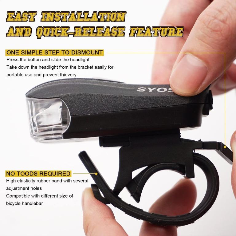 FB6RH SUPERSTA Smart Sensor USB Rechargeable Bike Light Set 400 High lumen Front and Rear Bicycle Safety Lights Super Bright LED Headlight and Tail Light Waterproof Flashlight for Night Rider Sports E...