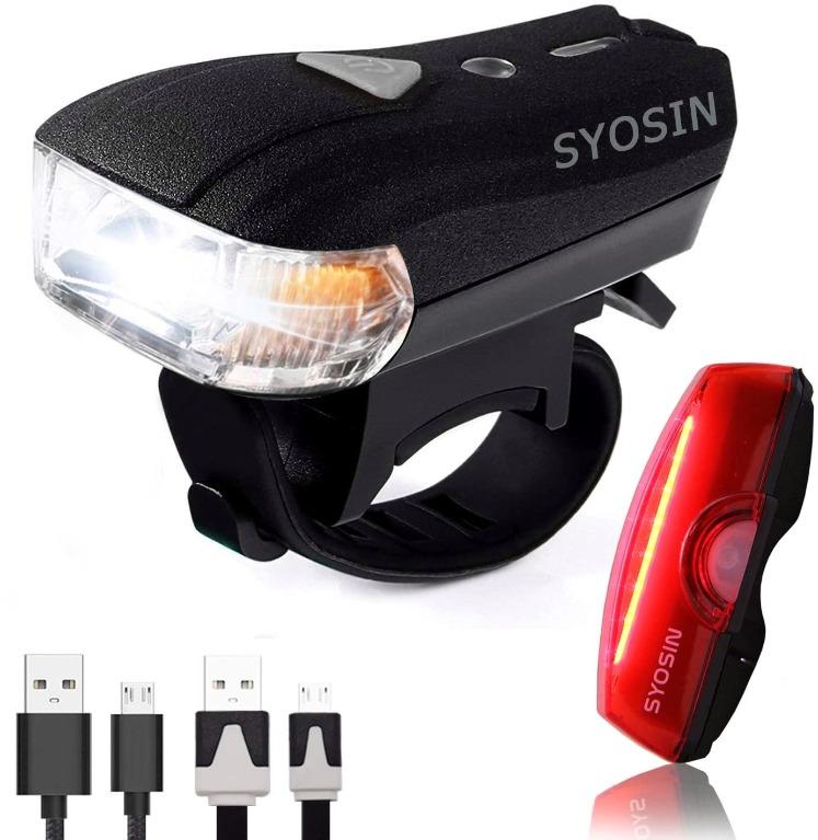 FB6RH SUPERSTA Smart Sensor USB Rechargeable Bike Light Set 400 High lumen Front and Rear Bicycle Safety Lights Super Bright LED Headlight and Tail Light Waterproof Flashlight for Night Rider Sports E...