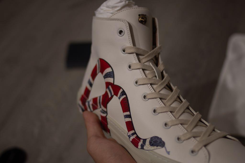 Gucci Leather High Kingsnake Men s Fashion Footwear Dress