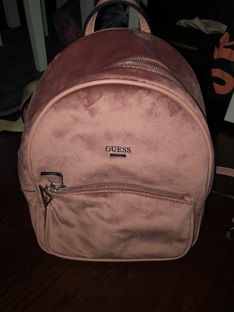 Guess velvet shop backpack