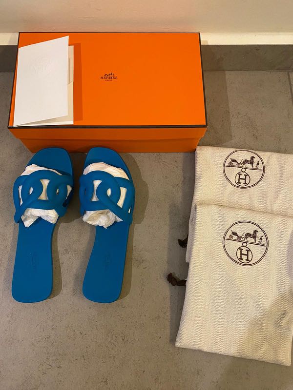 hermes aloha sandals blue