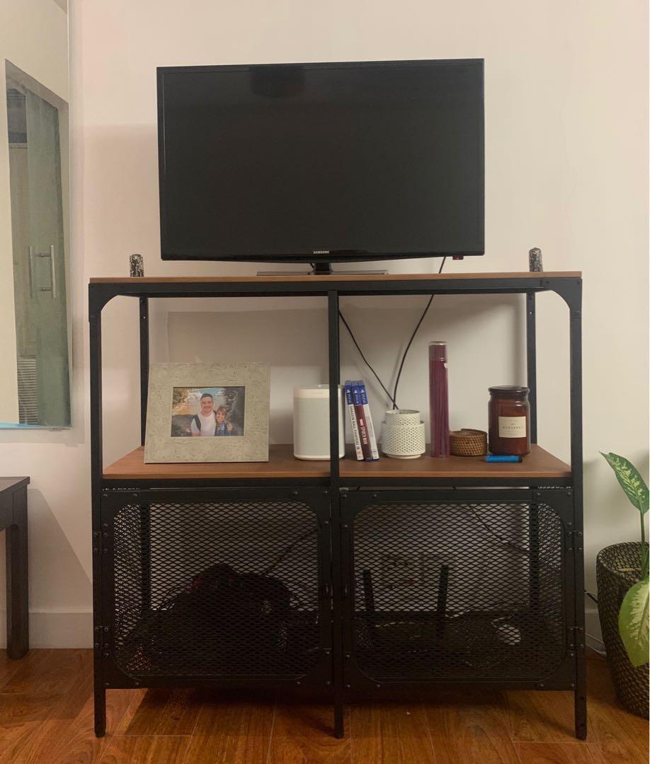 IKEA Fjallbo TV Shelving Unit Stand, Wood, 傢俬＆家居, 傢俬 Carousell