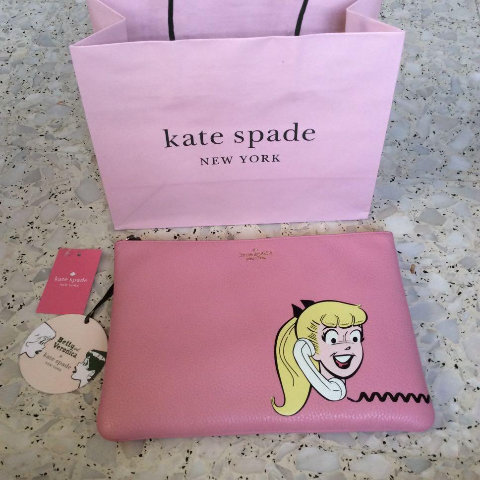 Kate Spade New York x Archie comics pink multi pouch, Luxury, Bags & Wallets  on Carousell