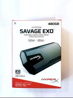 Original Brand New Kingston HyperX Savage EXO 480GB 3D NAND USB 3.1 Gen 2 Portable SSD Solid State Drive