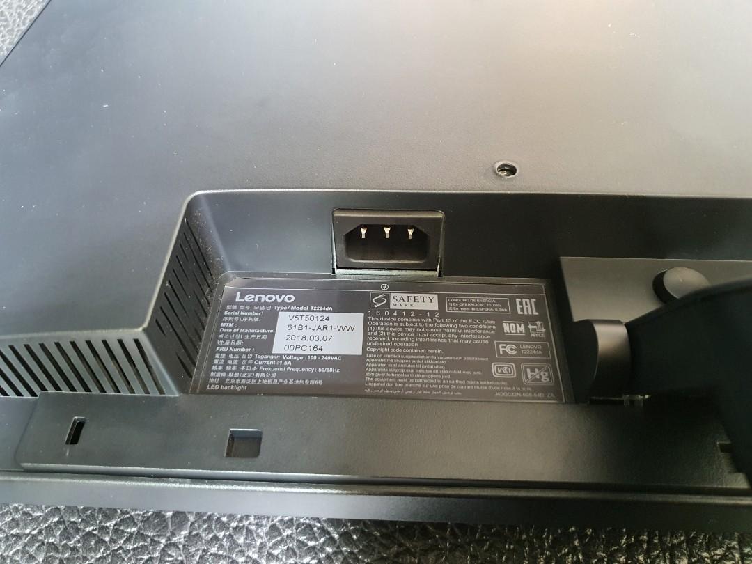 Lenovo Thinkvision T2224d 22 Inch Monitor Electronics Computer Parts Accessories On Carousell