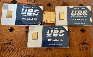 LOGAM MULIA - UBS 1 Gram Gold Bar - LBMA Certified.