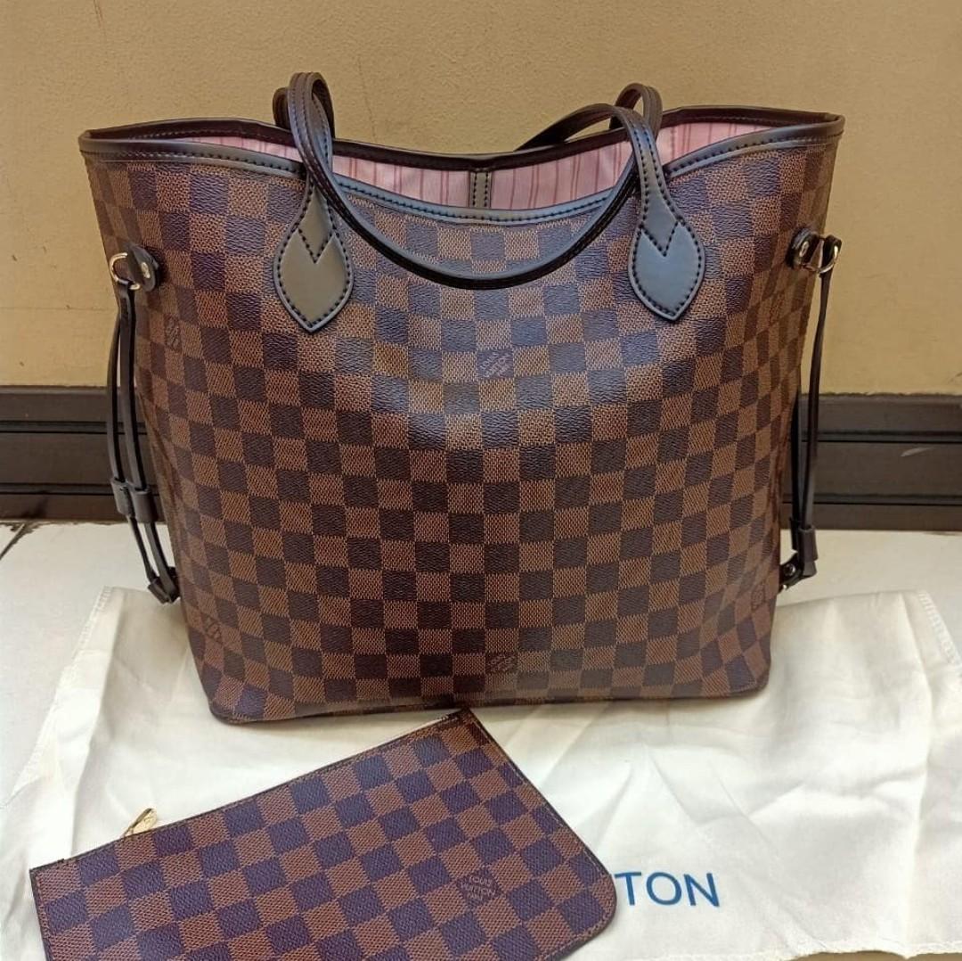 Louis Vuitton Neverfull bahan kulit asli ada nomor seri Like New, Fesyen  Wanita, Tas & Dompet di Carousell