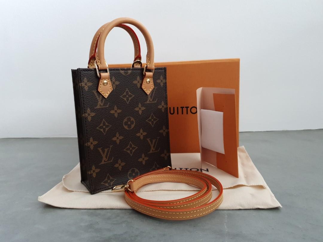 Louis Vuitton Petit Sac Plat Bicolore Black Beige Monogram Empreinte