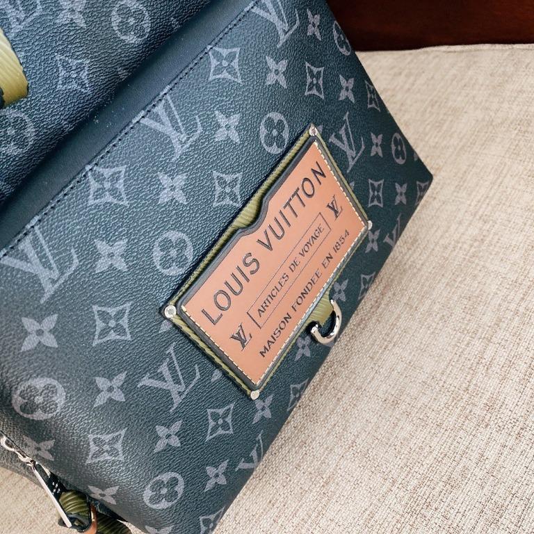 Louis vuitton discovery backpack monogram eclipse gaston label safari khaki best sale