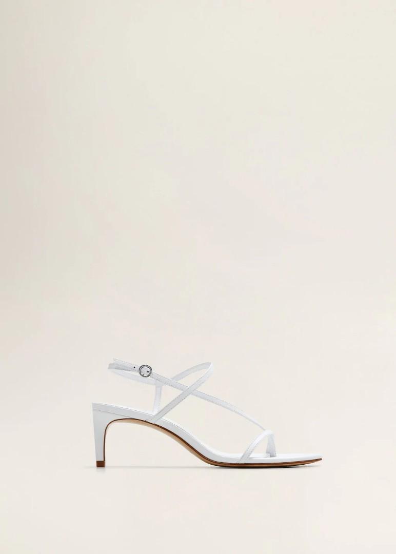 mango white heeled sandals