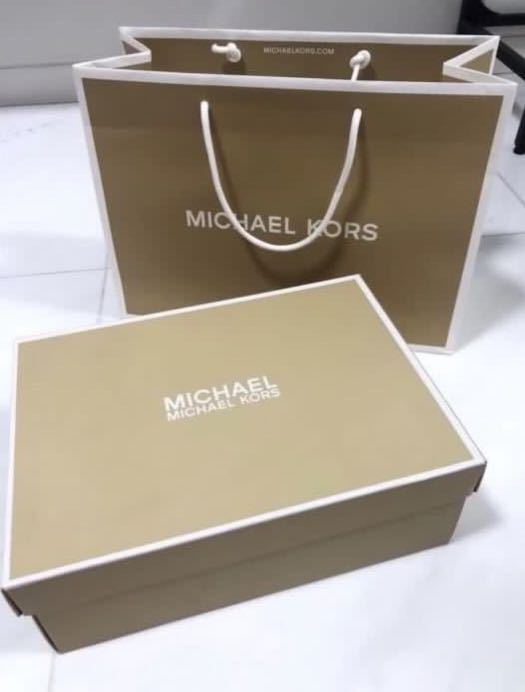 Michael Kors White Elsie Leather Box Clutch Bag