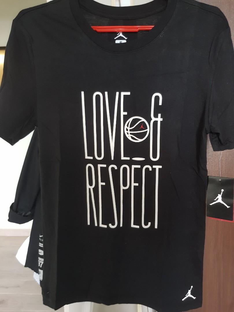 Brand new In stock Nike Jordan T shirt love bball respect