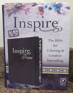NLT Inspire Praise Art & Coloring Journaling Bible (Purple Cover)