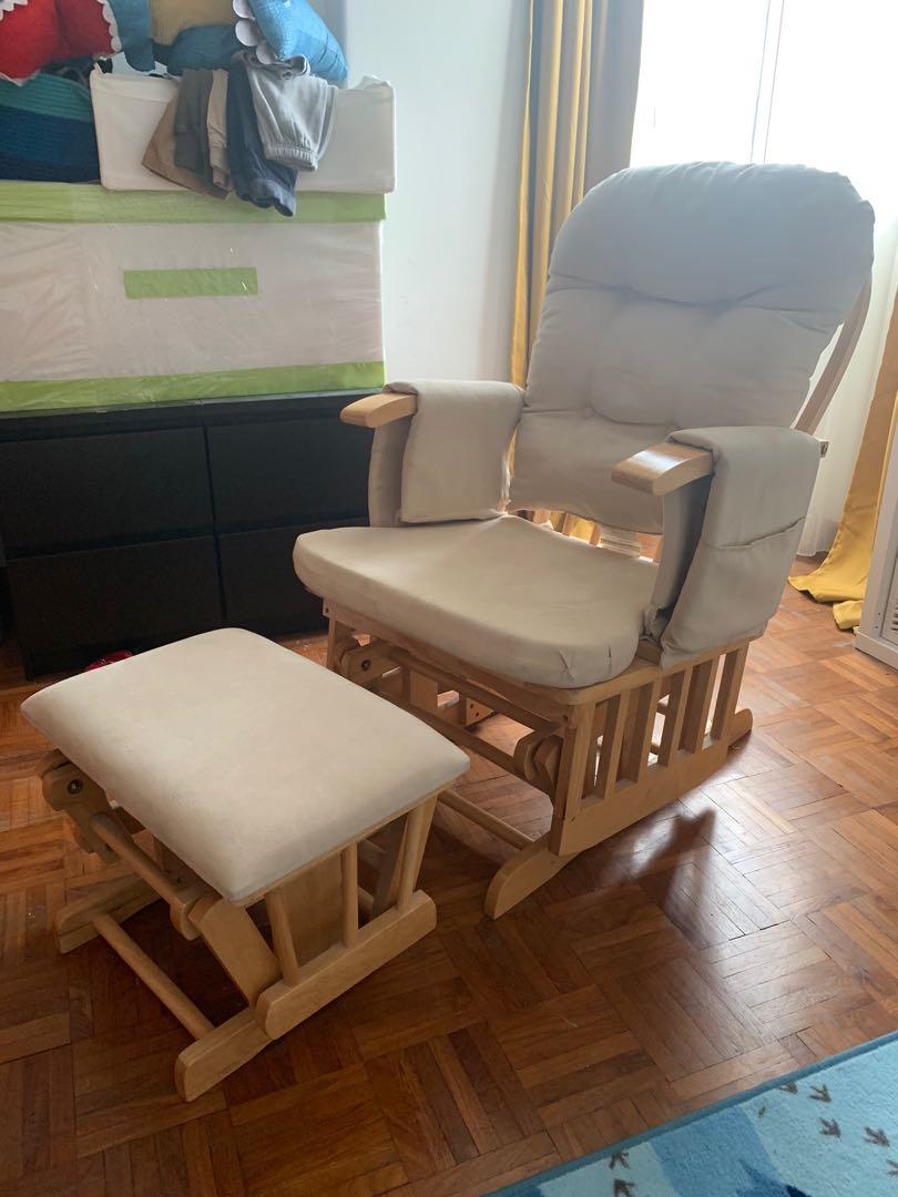rocking nursing chair and stool