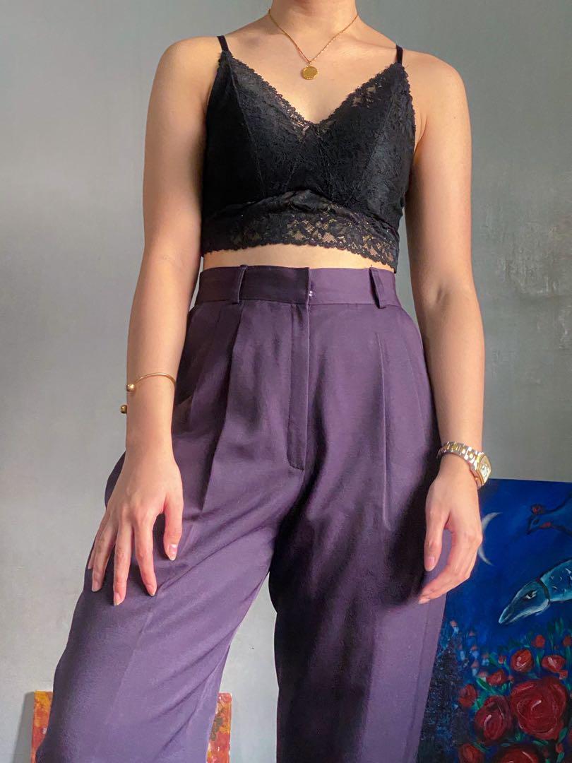 lilac high waisted trousers