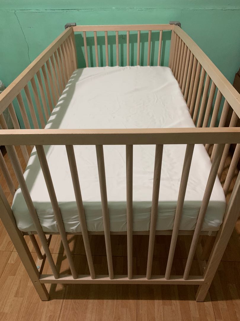 Preloved IKEA SNIGLAR Baby Crib (Beech), Babies & Kids, Baby Nursery