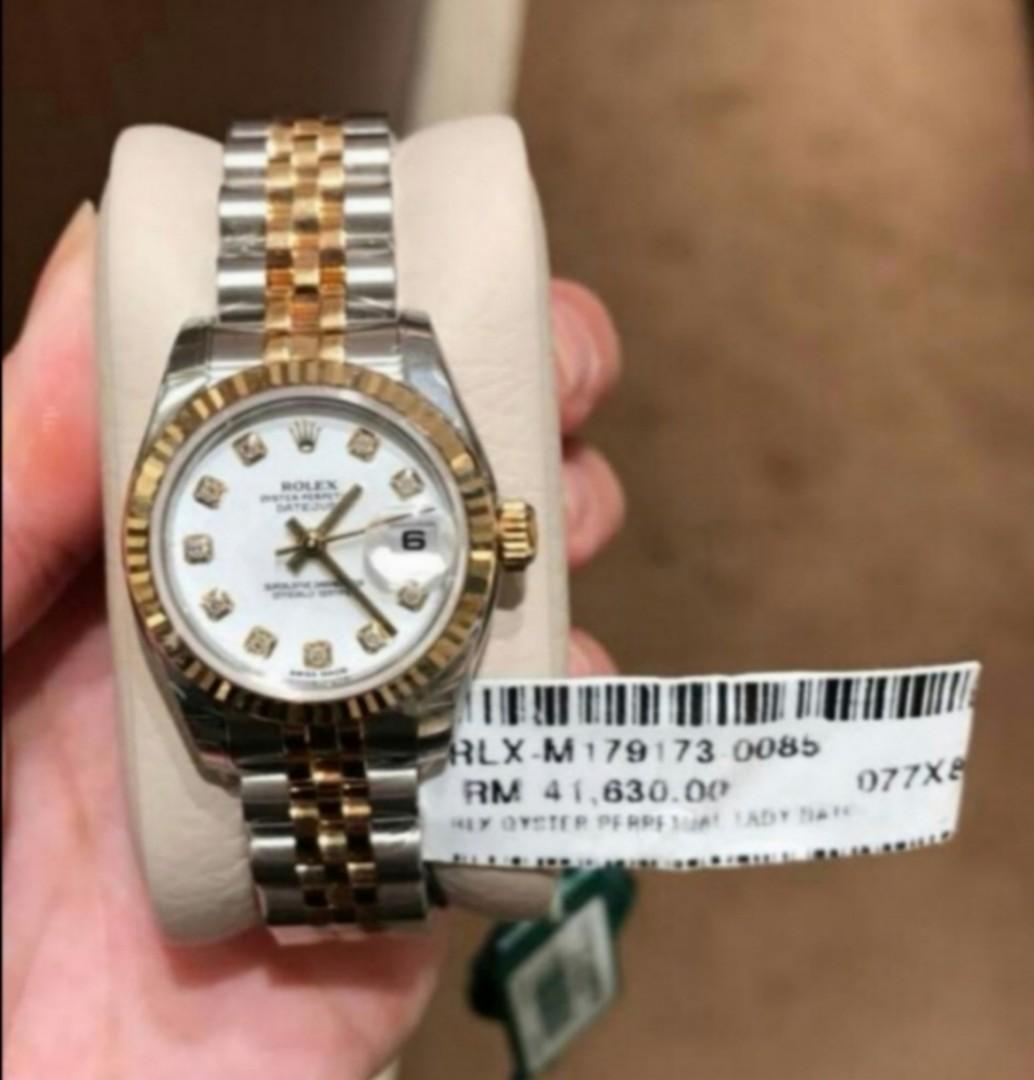 Rolex 179173 Half Gold With Diamond Women s Fashion Watches