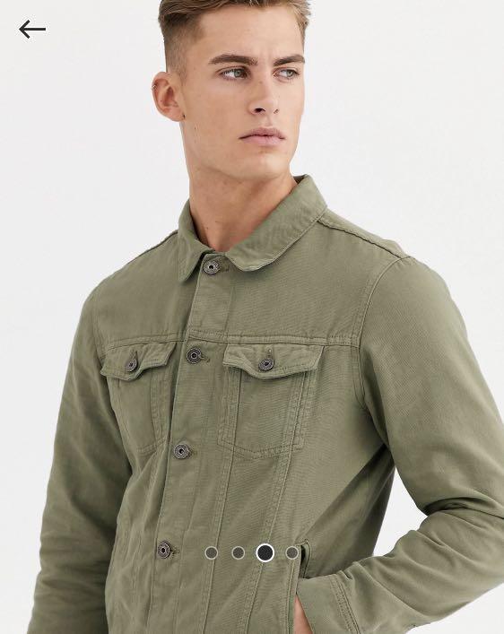 Pull and bear clearance khaki denim jacket