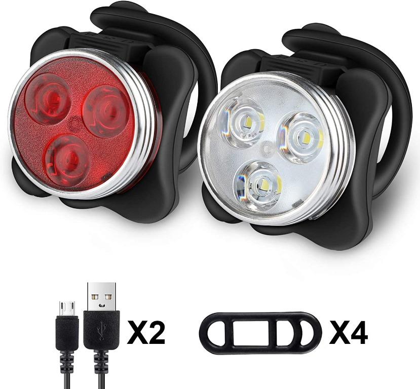 R055 Ascher Rechargeable Led Bike Lights Set Headlight Taillight Combinations Led Bicycle Light Set 650mah Lithium Battery 4 Light Mode Options 2 Usb Cables Electronics Others On Carousell