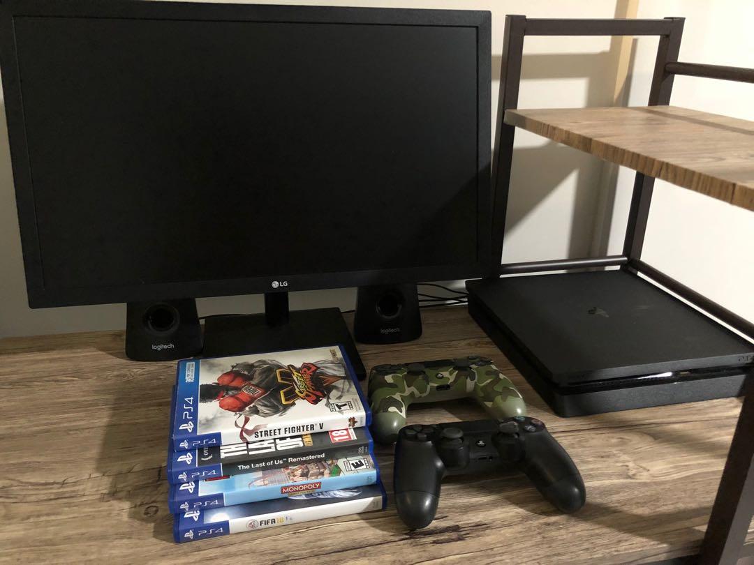 Read Ps4 Slim 500gb 2 Original Controllers Monitor 4 Free Games Toys Games Video Gaming Consoles On Carousell