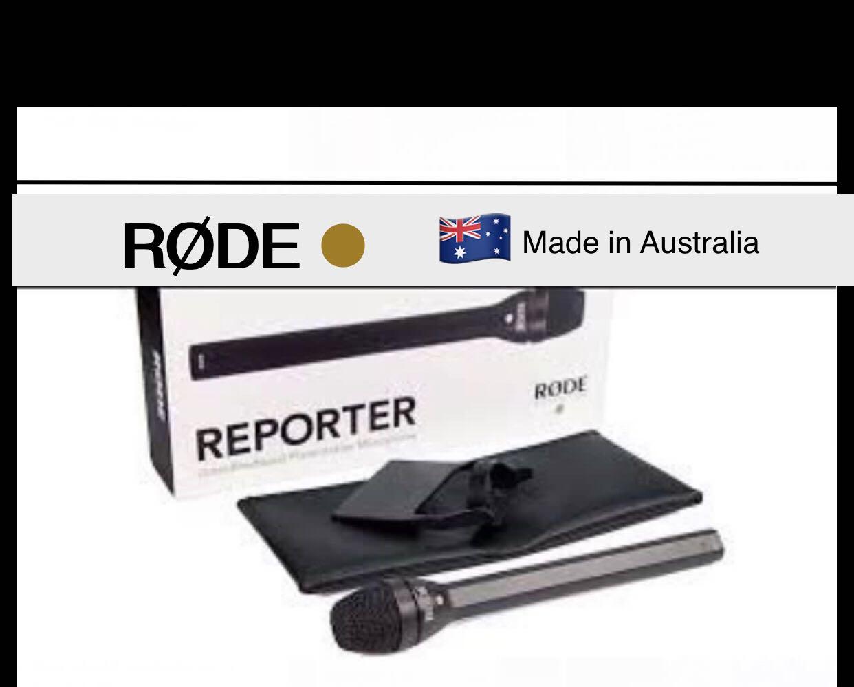 REPORTER MICROPHONE (Category: Microphones) located in Makati City. Submitted by sounddimension.475 (Listing ID 1027185136, Image 1). Description: •BRAND: RODE •MODEL: REPORTER MIC •TYPE: DYNAMIC CAPSULE •PATTERN: OMNI •FOR BROADCASTPRESENTATION/ INTERVIEW MIC •FINISH: DIE CAST BODY •BRAND NEW • PRODUCT OF AUSTRALIA 🦘.